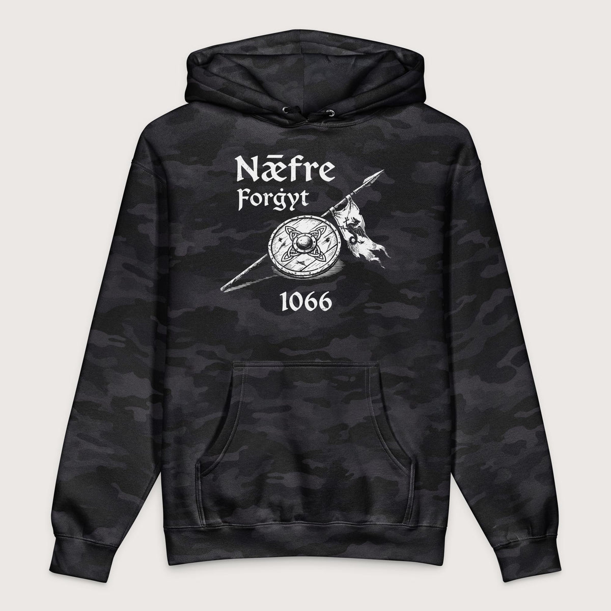 Black Camo Never Forget 1066 - Premium Hoodie - history buff gift by HistoHead