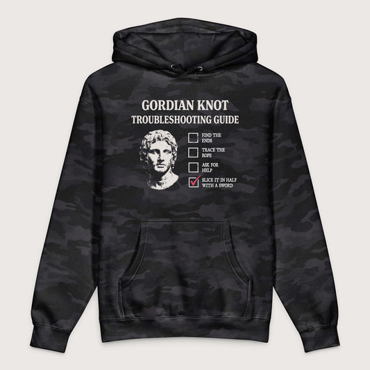 Black Camo Alexander's Gordian Knot Guide - Premium Hoodie - history buff gift by HistoHead