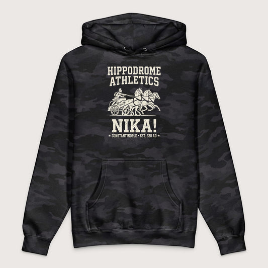 Black Camo Hippodrome Athletics - Premium Hoodie - history buff gift by HistoHead