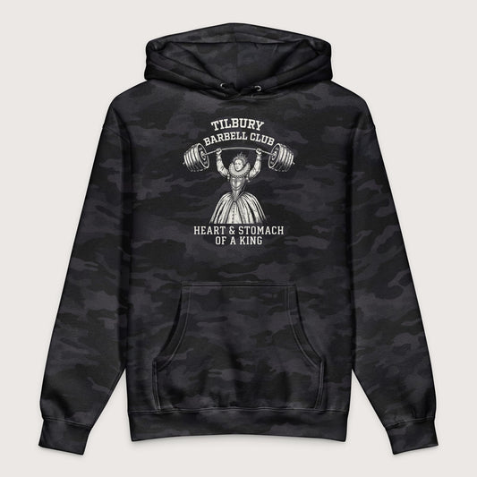 Black Camo Elizabeth I Tilbury Barbell Club - Premium Hoodie - history buff gift by HistoHead