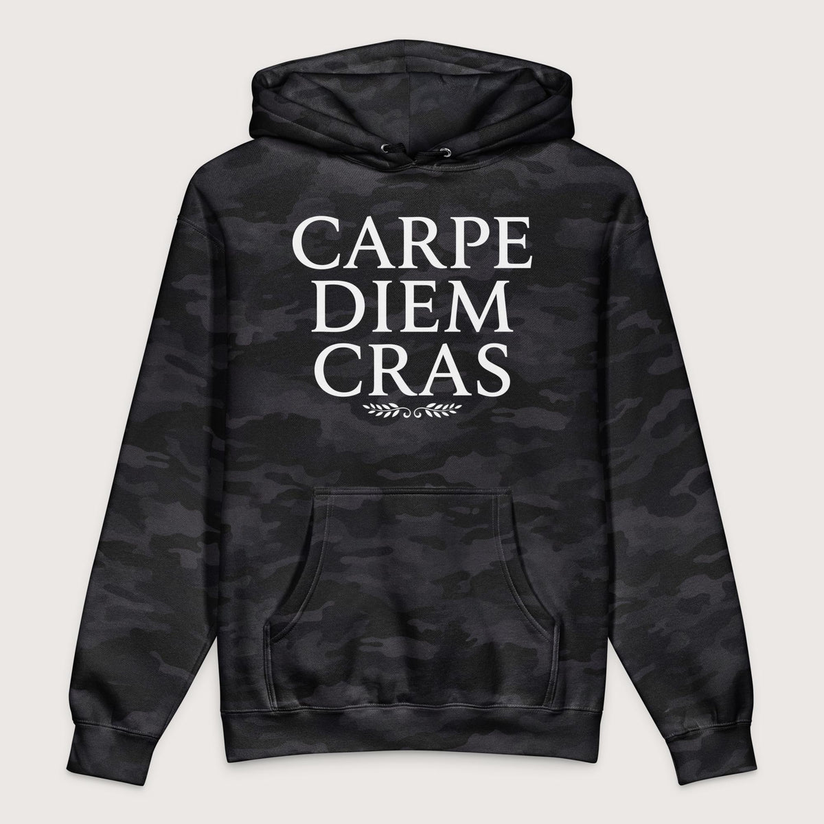 Black Camo Seize the Day Tomorrow in Latin - Premium Hoodie - history buff gift by HistoHead