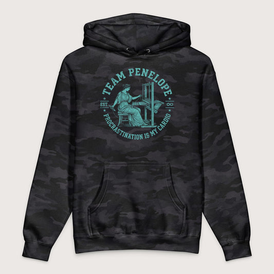Black Camo Team Penelope Procrastination - Premium Hoodie - history buff gift by HistoHead