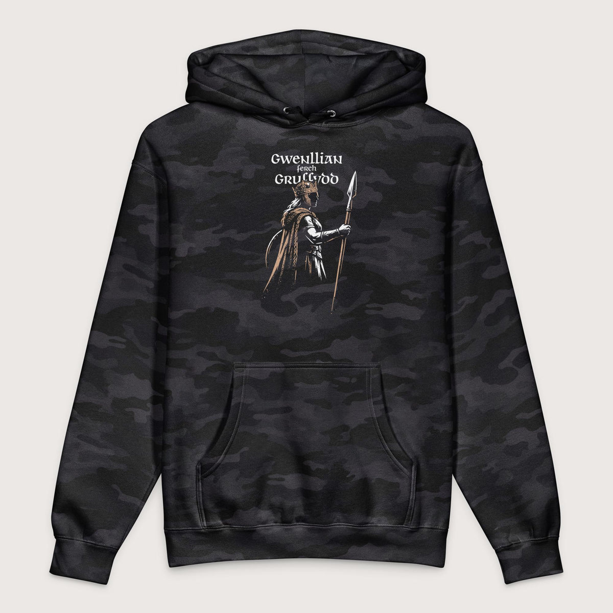 Black Camo Gwenllian ferch Gruffydd - Premium Hoodie - history buff gift by HistoHead