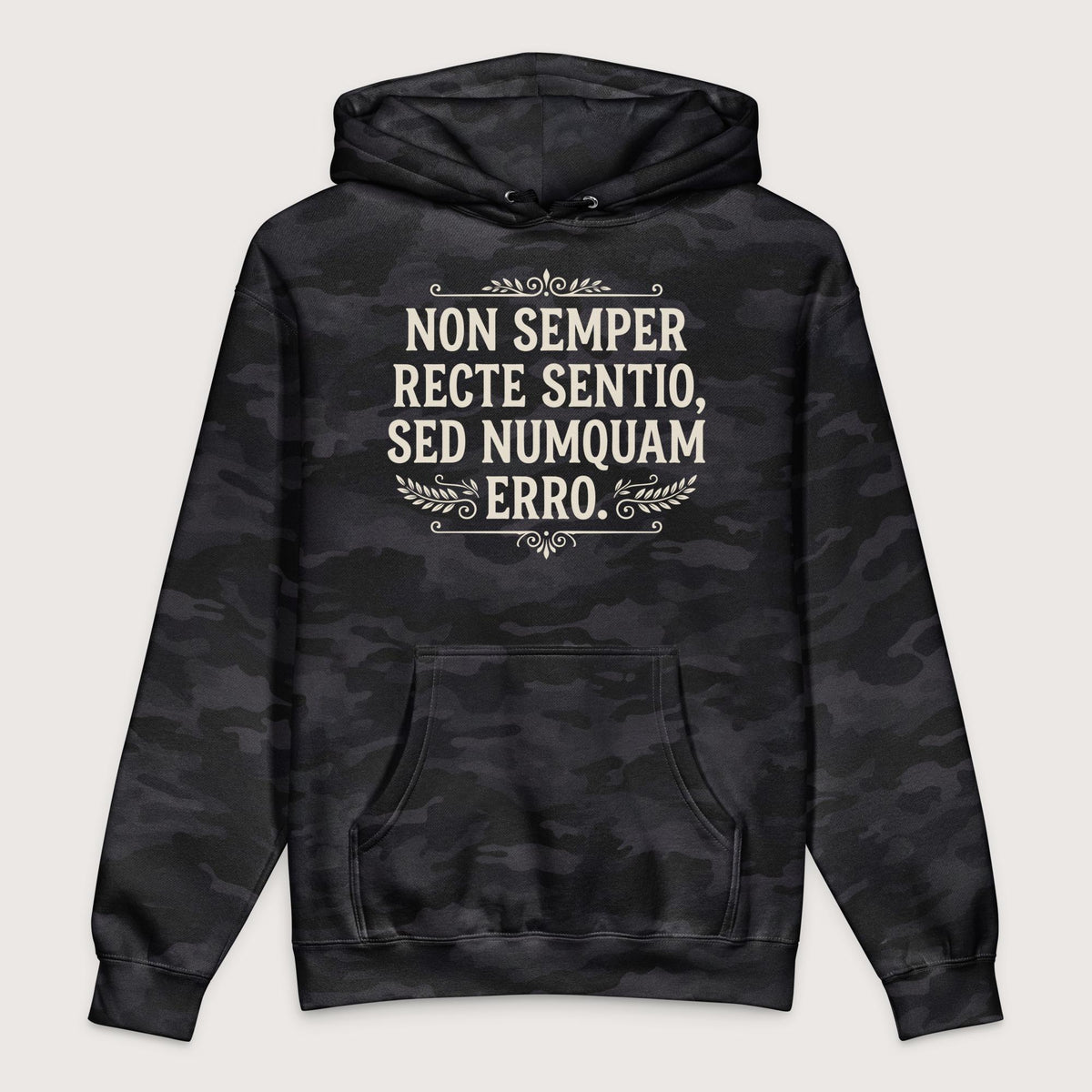 Black Camo I'm Not Always Right But Never Wrong Latin - Premium Hoodie - history buff gift by HistoHead