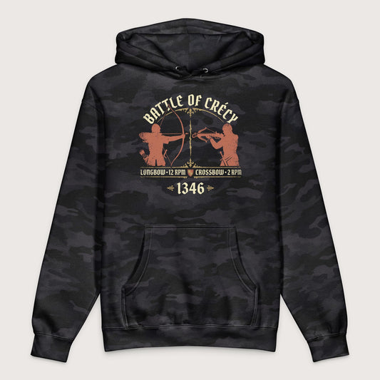Black Camo Battle of Crecy 1346 - Premium Hoodie - history buff gift by HistoHead