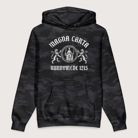 Black Camo Magna Carta King John Seal - Premium Hoodie - history buff gift by HistoHead