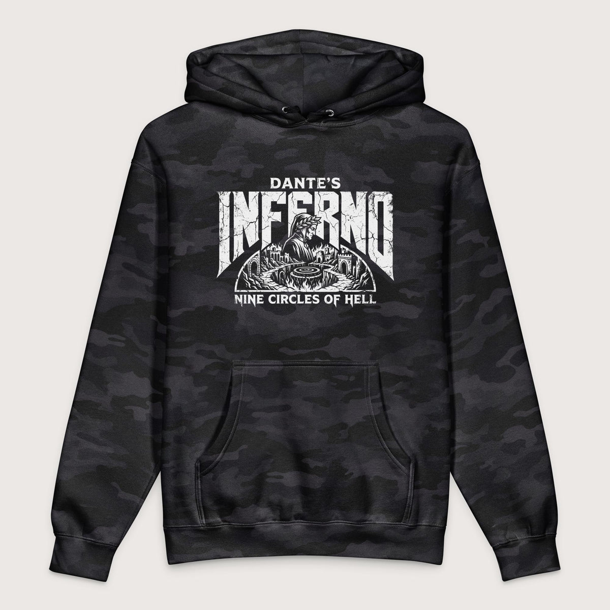 Black Camo Dante's Inferno - Premium Hoodie - history buff gift by HistoHead