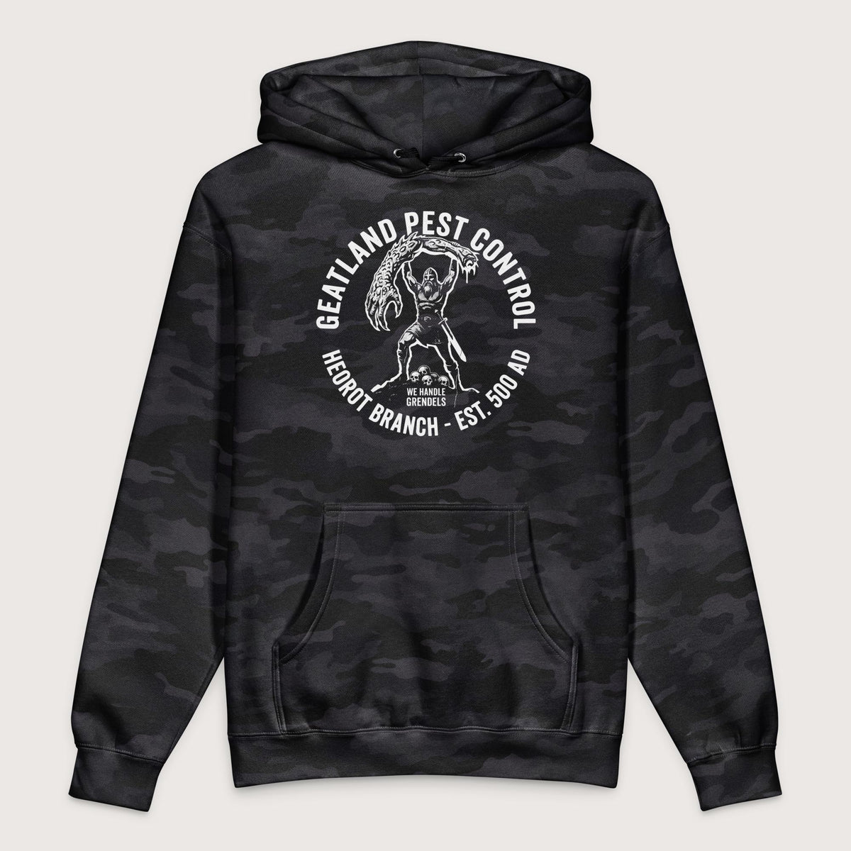 Black Camo Geatland Pest Control - Premium Hoodie - history buff gift by HistoHead