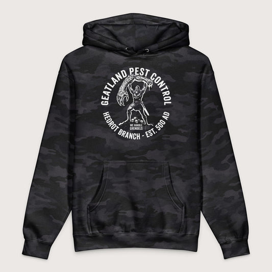 Black Camo Geatland Pest Control - Premium Hoodie - history buff gift by HistoHead