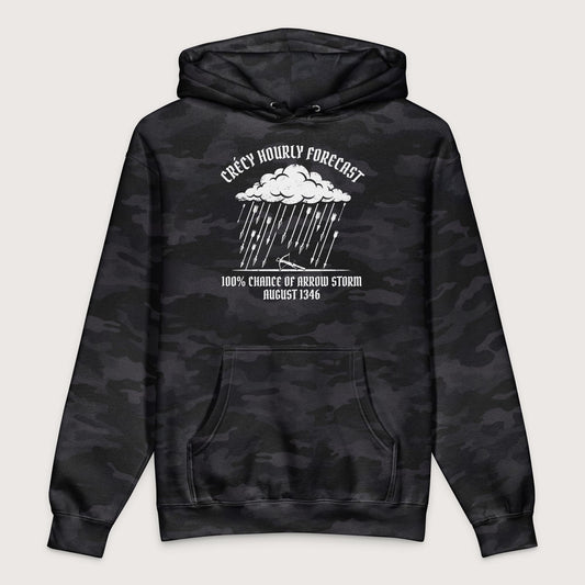 Black Camo Crecy Arrow Storm Forecast - Premium Hoodie - history buff gift by HistoHead