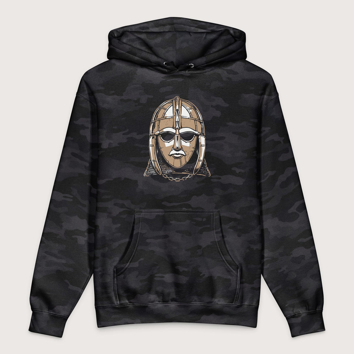 Black Camo Sutton Hoo Helmet - Premium Hoodie - history buff gift by HistoHead
