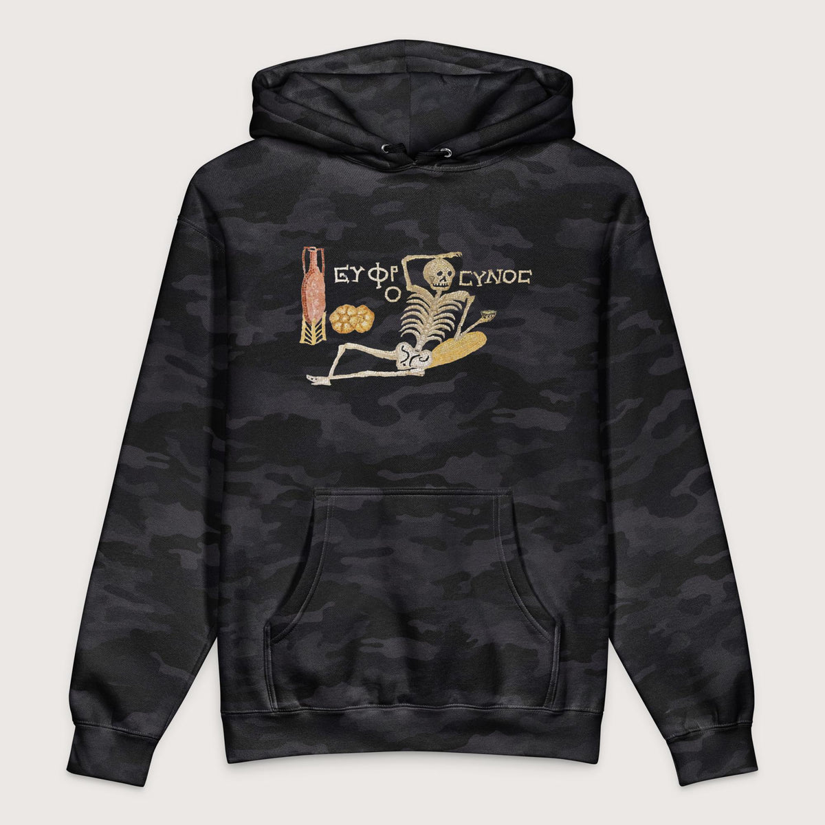 Black Camo Skeleton Mosaic - Premium Hoodie - history buff gift by HistoHead