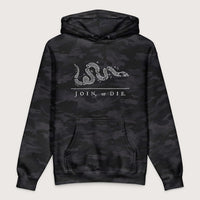 Black Camo Join Or Die - Premium Hoodie - history buff gift by HistoHead