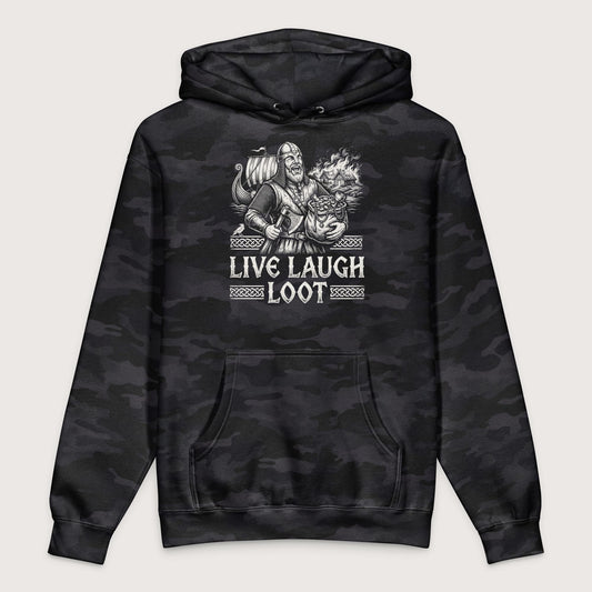 Black Camo Live Laugh Loot - Premium Hoodie - history buff gift by HistoHead
