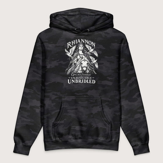 Black Camo Rhiannon Uncatchable Unavailable Unbridled - Premium Hoodie - history buff gift by HistoHead