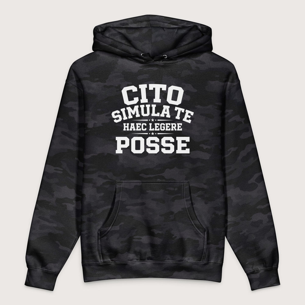 Black Camo Latin Quick Pretend You Can Read This - Premium Hoodie - history buff gift by HistoHead