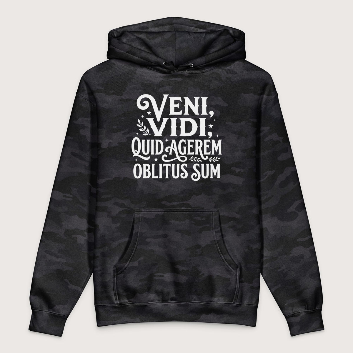 Black Camo Latin I Came I Saw I Forgot I Was Doing - Premium Hoodie - history buff gift by HistoHead