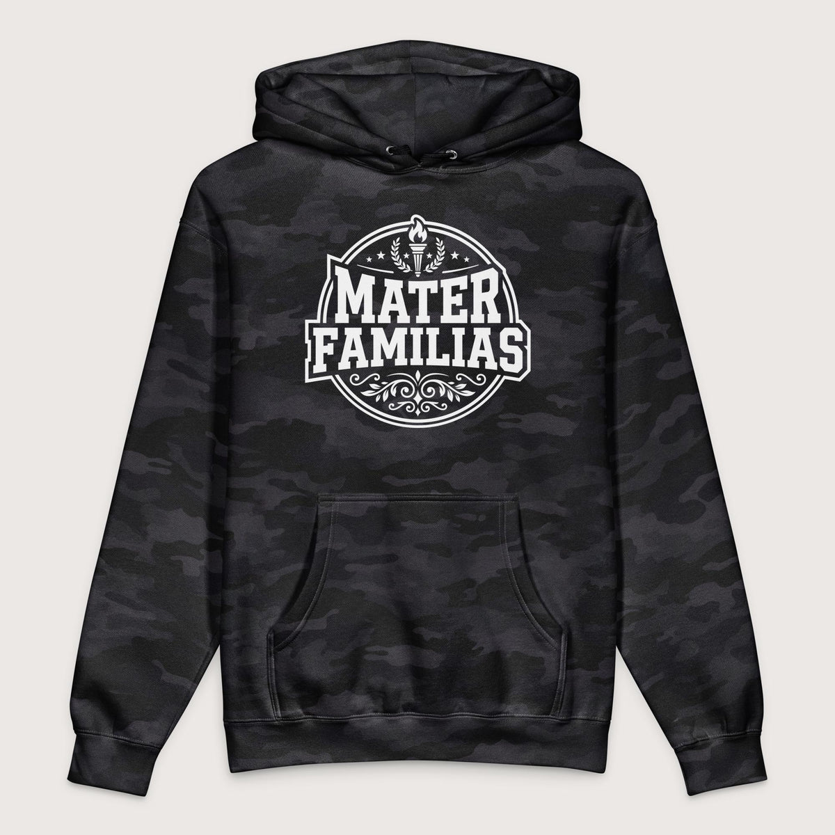 Black Camo Mater Familias Latin - Premium Hoodie - history buff gift by HistoHead