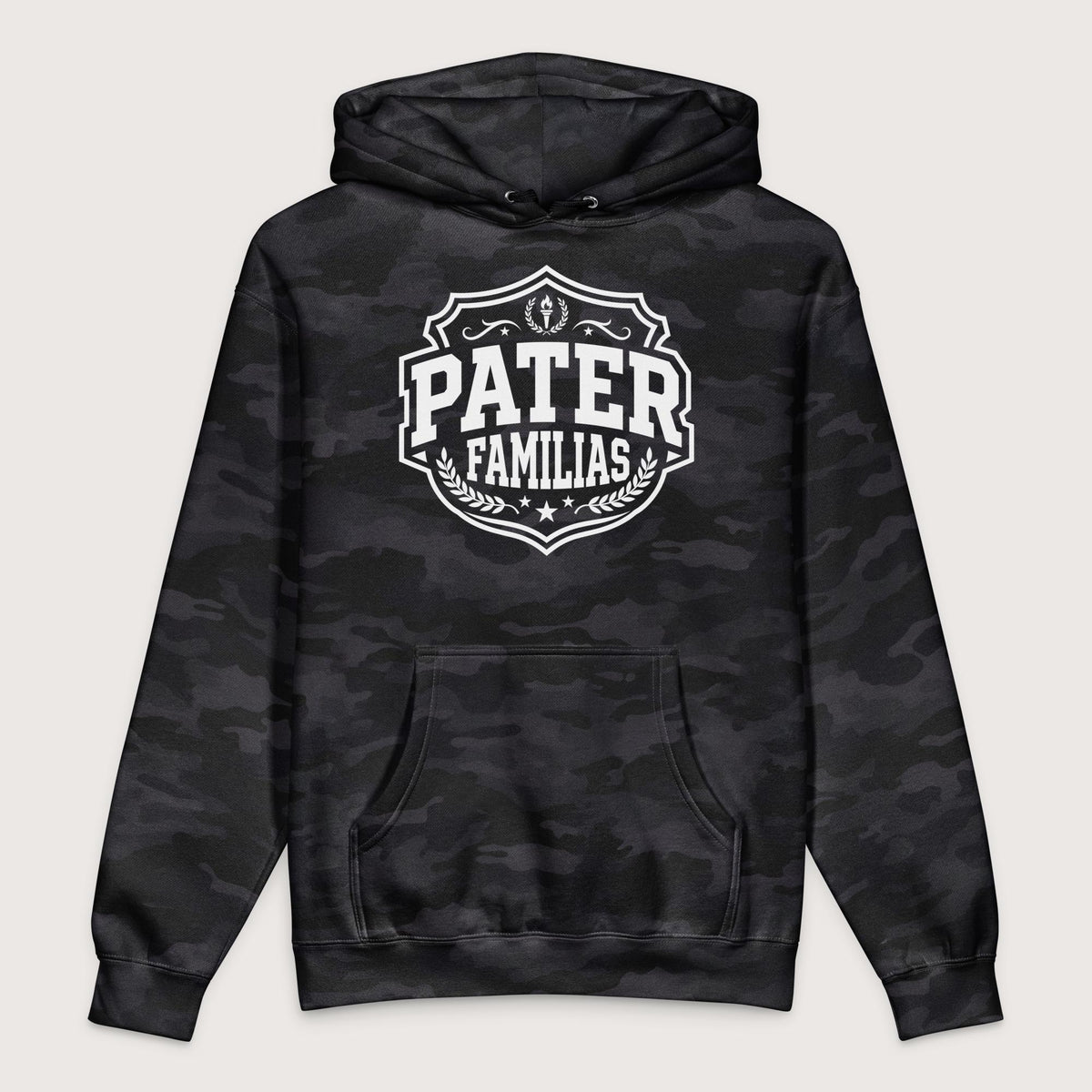 Black Camo Pater Familias Latin - Premium Hoodie - history buff gift by HistoHead