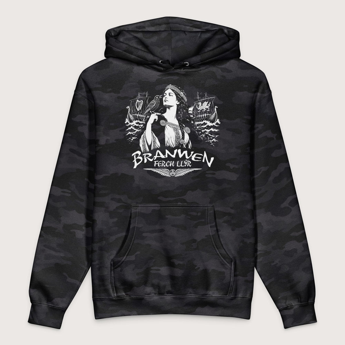 Black Camo Branwen ferch Llŷr - Premium Hoodie - history buff gift by HistoHead
