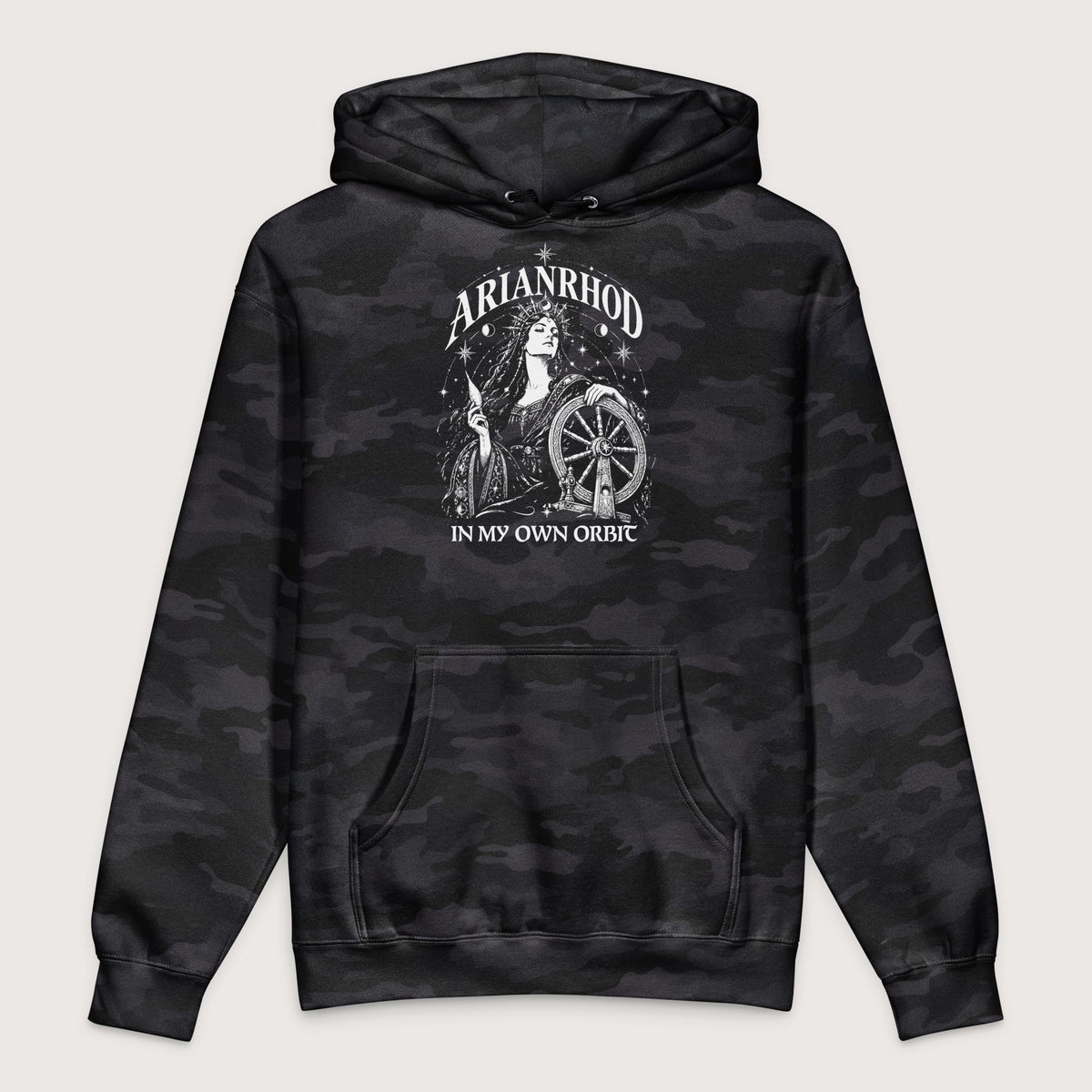 Black Camo Arianrhod In My Own Orbit - Premium Hoodie - history buff gift by HistoHead
