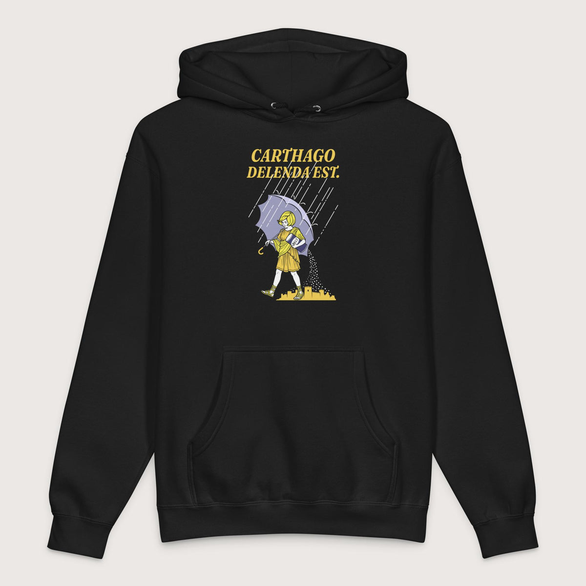 Black Carthago Delenda Est Salt Girl - Premium Hoodie - history buff gift by HistoHead