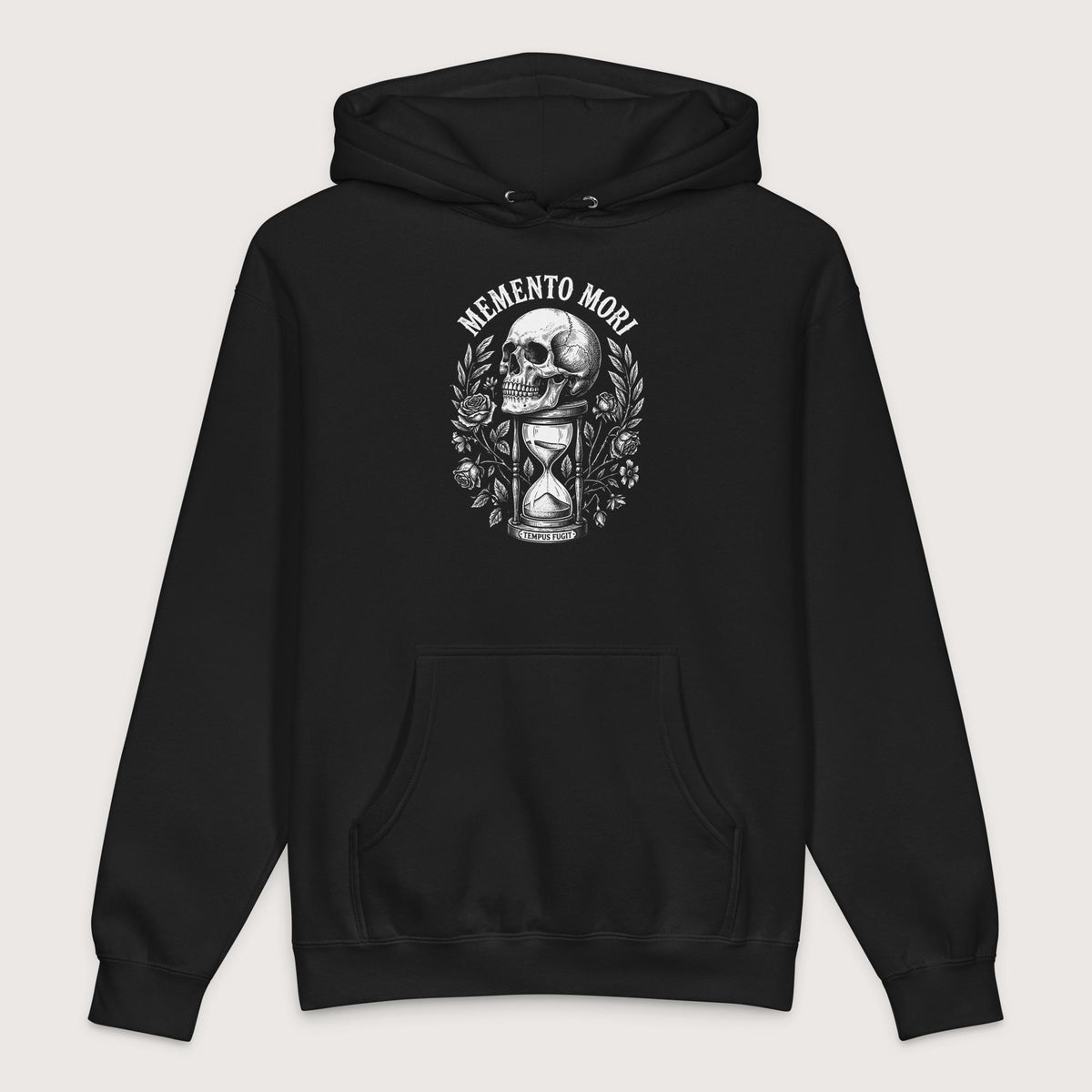 Black Memento Mori Tempus Fugit - Premium Hoodie - history buff gift by HistoHead
