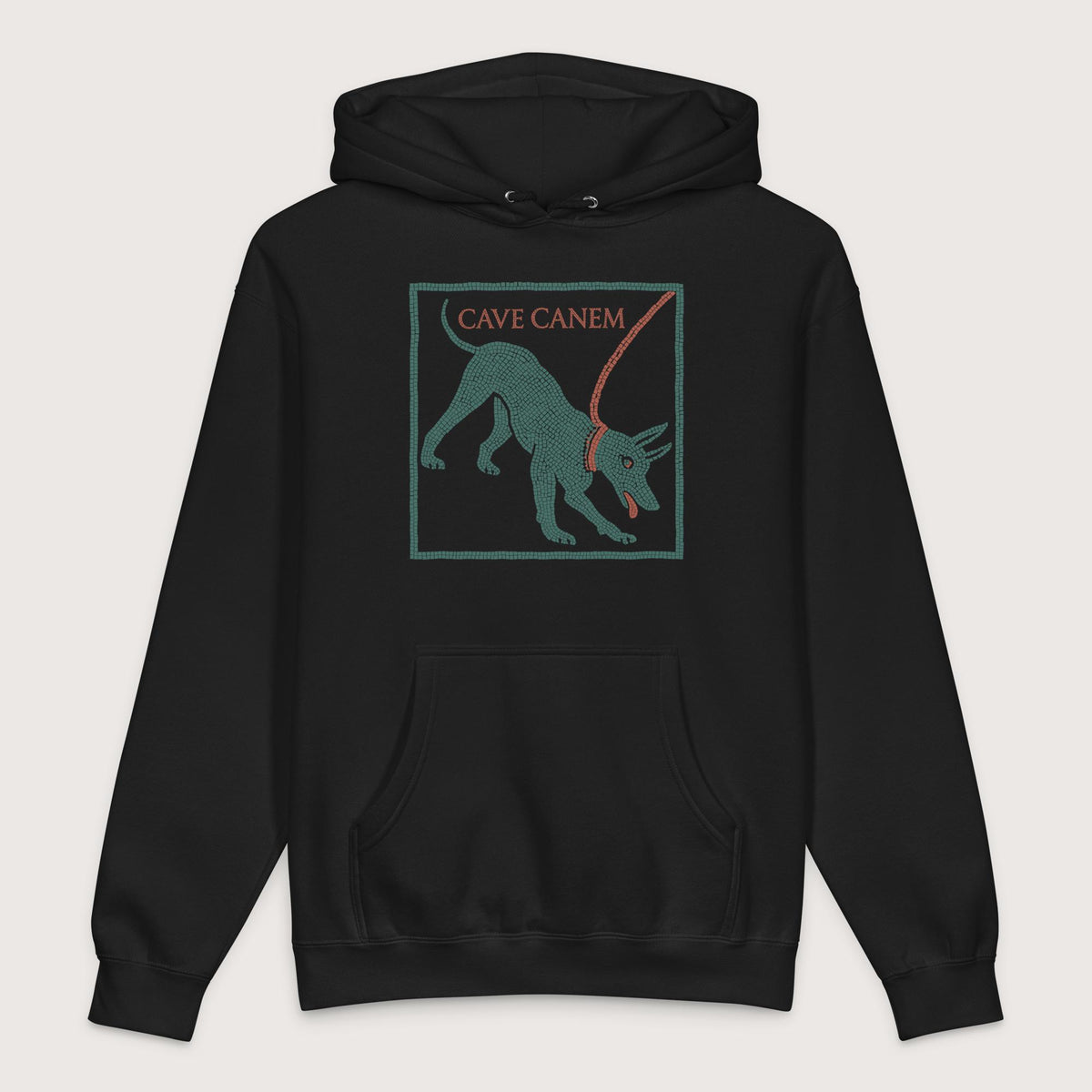 Black Cave Canem Pompeii Mosaic - Premium Hoodie - history buff gift by HistoHead