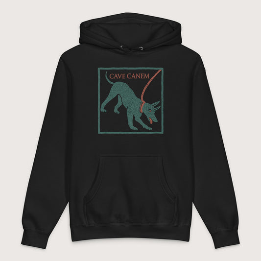 Black Cave Canem Pompeii Mosaic - Premium Hoodie - history buff gift by HistoHead