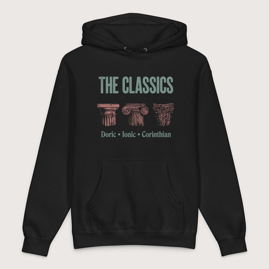 Black The Classics Doric Ionic Corinthian - Premium Hoodie - history buff gift by HistoHead