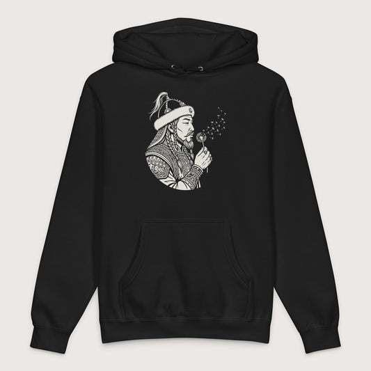 Black Genghis Khan Blowing Wishes - Premium Hoodie - history buff gift by HistoHead