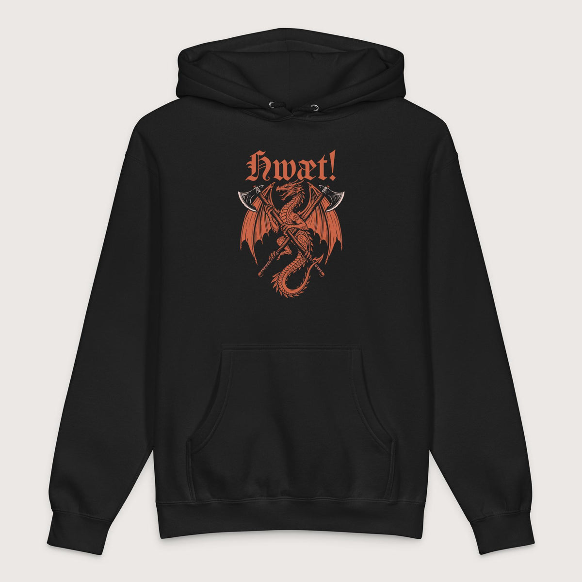 Black Hwæt Dragon Axe - Premium Hoodie - history buff gift by HistoHead