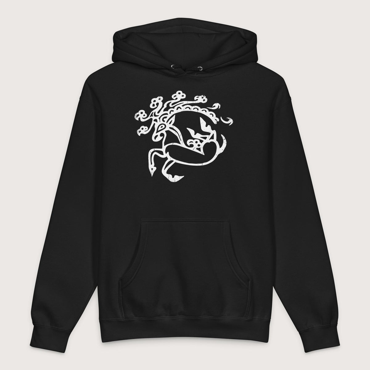 Black Siberian Ice Maiden Deer - Premium Hoodie - history buff gift by HistoHead