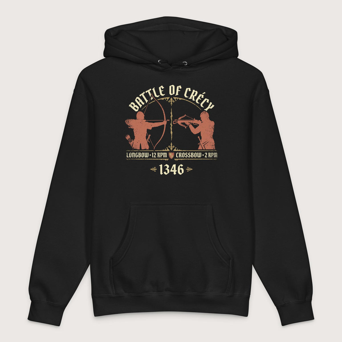 Black Battle of Crecy 1346 - Premium Hoodie - history buff gift by HistoHead