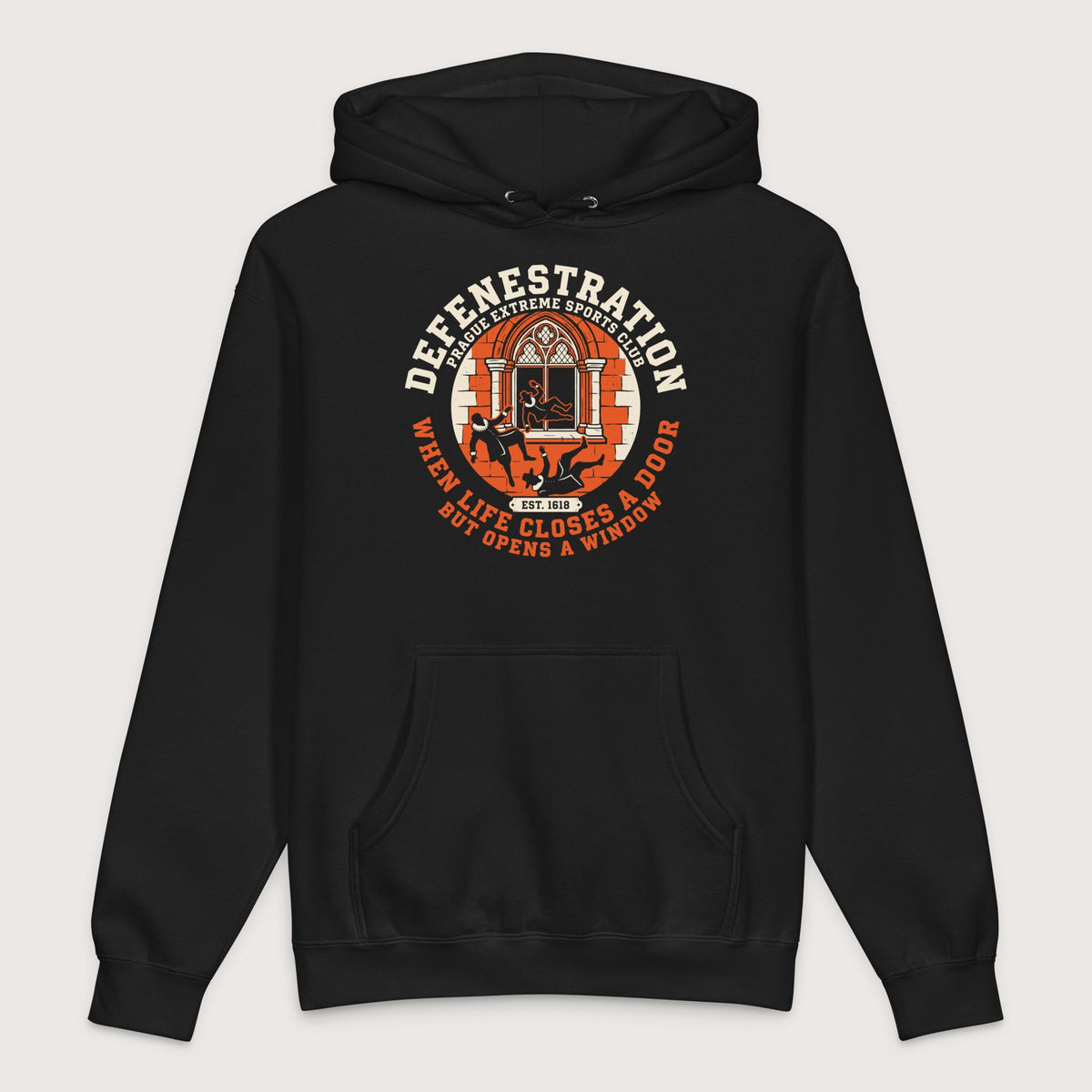 Black Defenestration Prague Extreme Sports Club - Premium Hoodie - history buff gift by HistoHead