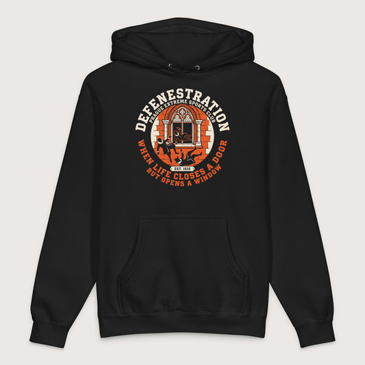 Black Defenestration Prague Extreme Sports Club - Premium Hoodie - history buff gift by HistoHead