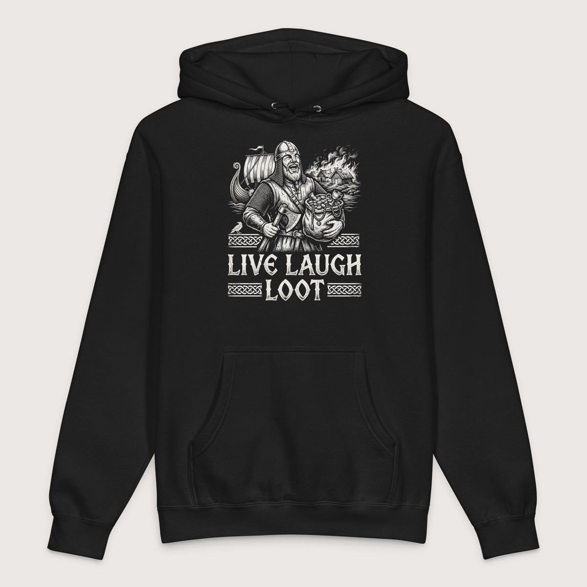 Black Live Laugh Loot - Premium Hoodie - history buff gift by HistoHead