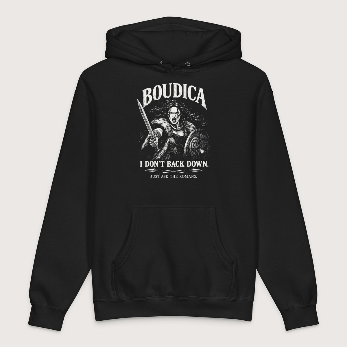 Black Boudica I Don't Back Down - Premium Hoodie - history buff gift by HistoHead