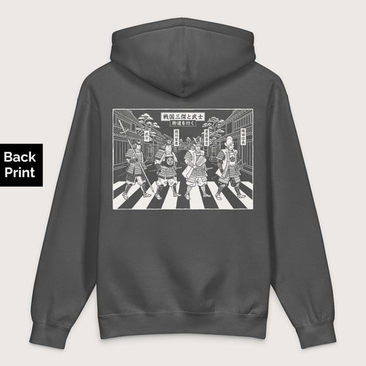 Charcoal Solid Sengoku Road - Premium Hoodie - Back Print - history buff gift by HistoHead