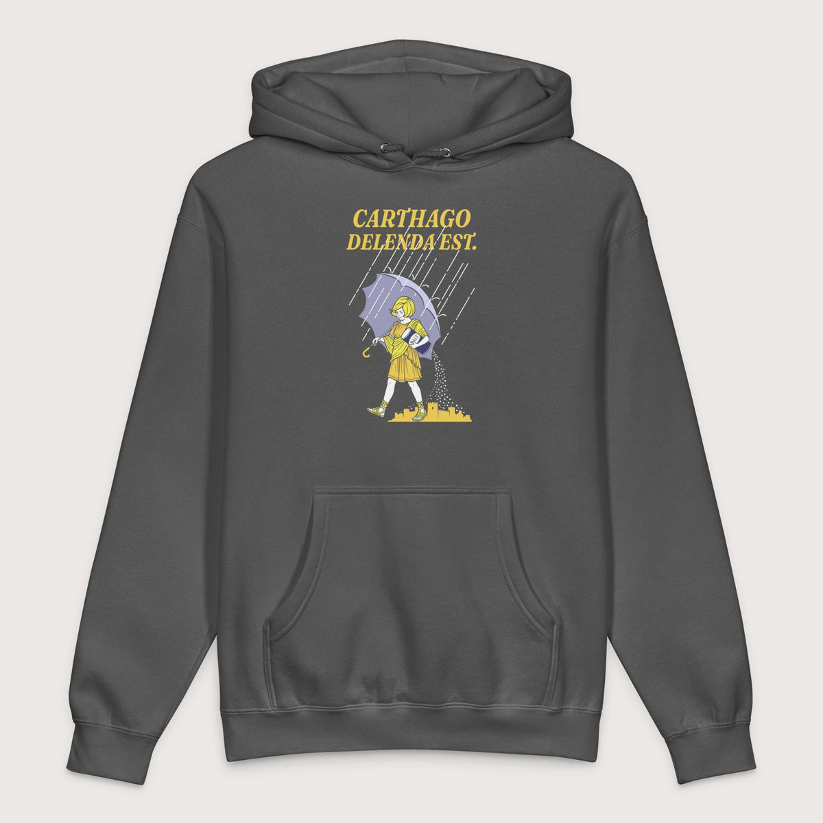 Charcoal Solid Carthago Delenda Est Salt Girl - Premium Hoodie - history buff gift by HistoHead