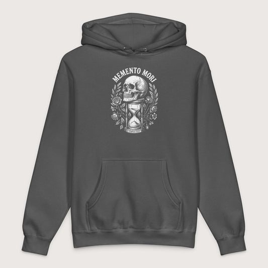 Charcoal Solid Memento Mori Tempus Fugit - Premium Hoodie - history buff gift by HistoHead