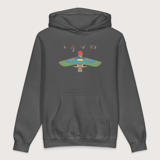 Charcoal Solid Hawk Emblem of Ra - Premium Hoodie - history buff gift by HistoHead