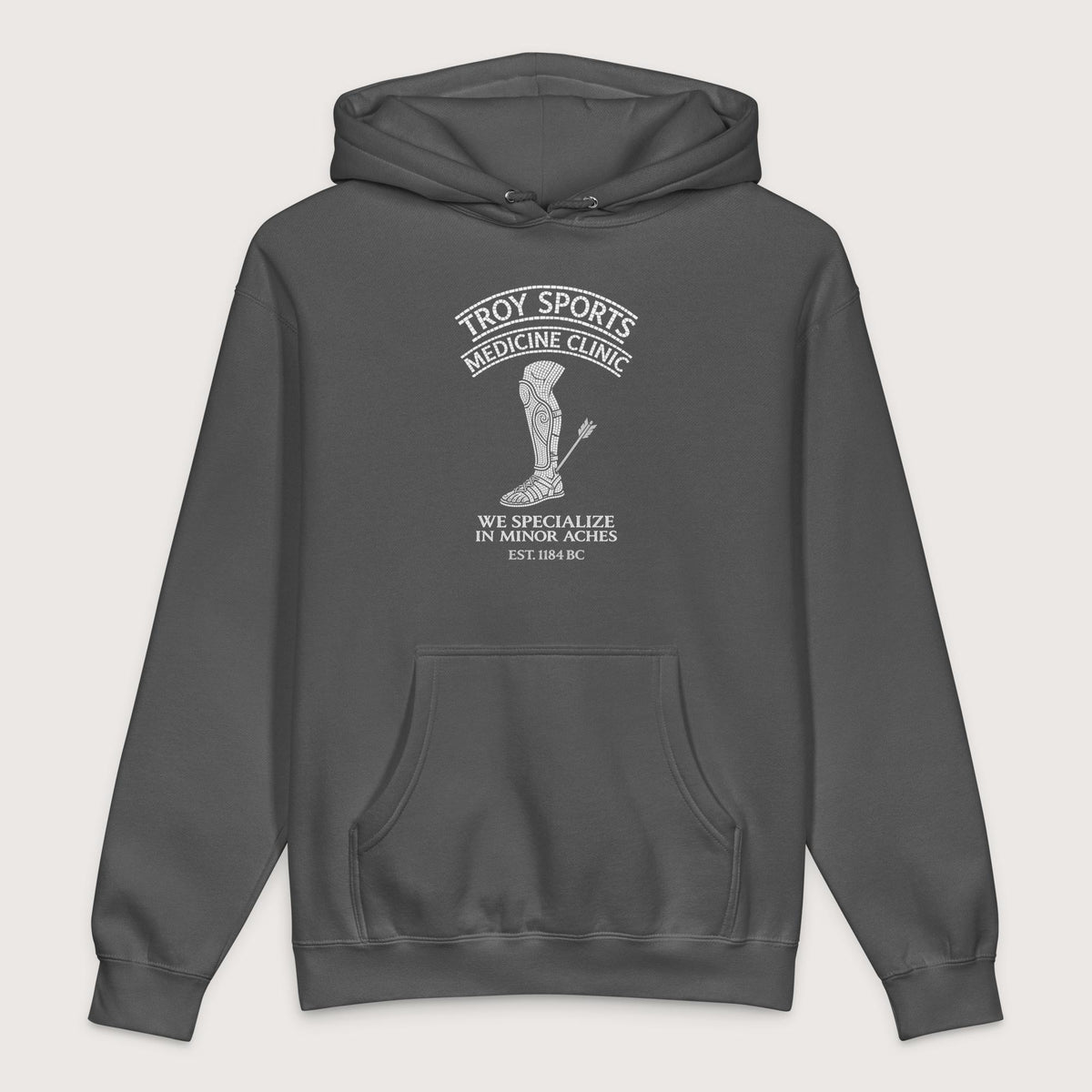 Charcoal Solid Troy Sports Medicine Clinic - Premium Hoodie - history buff gift by HistoHead