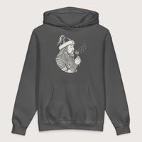 Charcoal Solid Genghis Khan Blowing Wishes - Premium Hoodie - history buff gift by HistoHead
