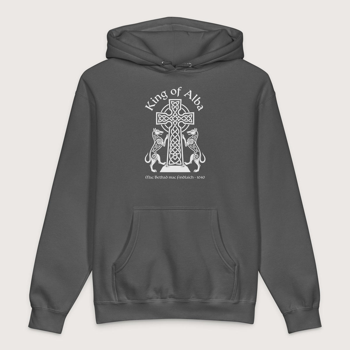 Charcoal Solid King of Alba - Premium Hoodie - history buff gift by HistoHead
