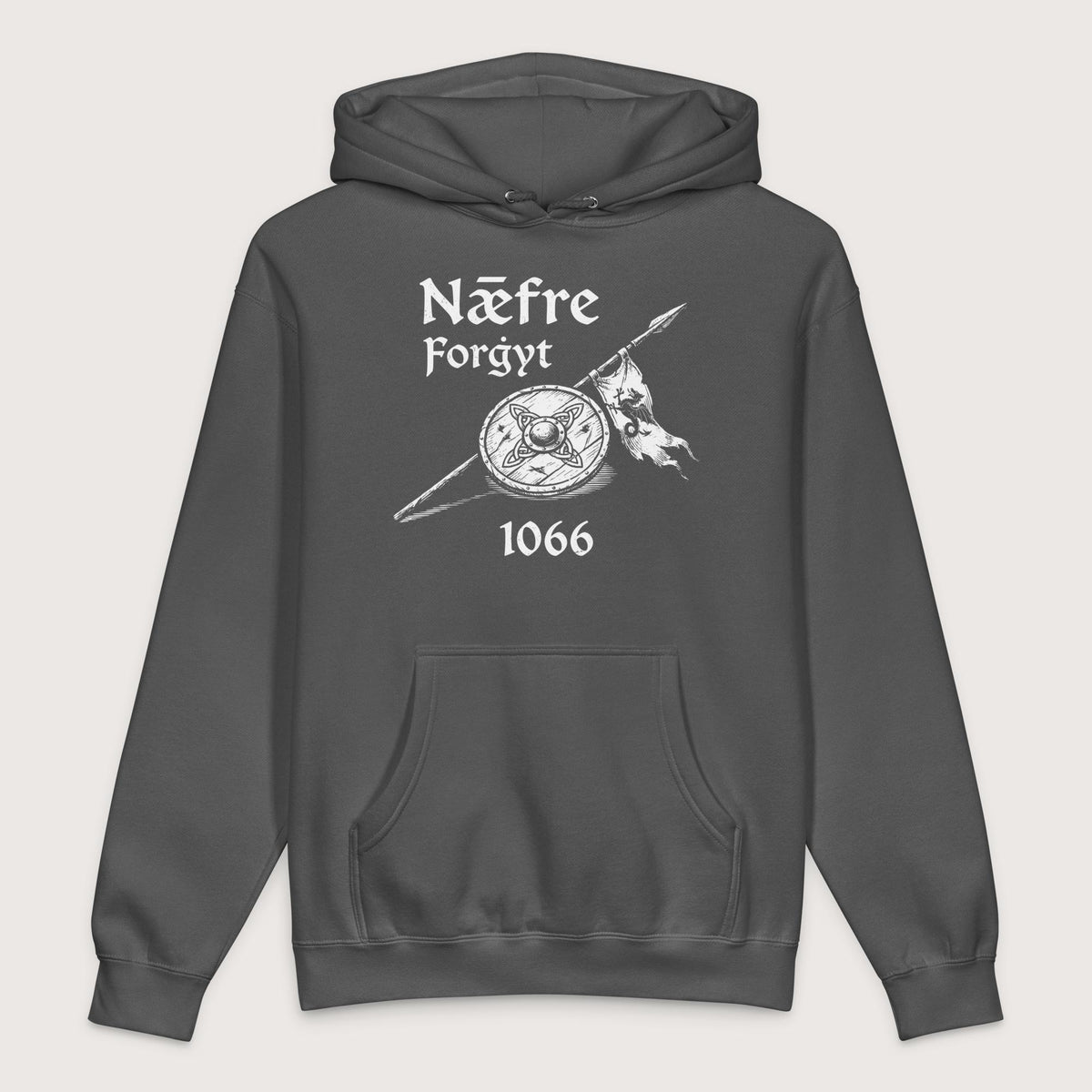 Charcoal Solid Never Forget 1066 - Premium Hoodie - history buff gift by HistoHead