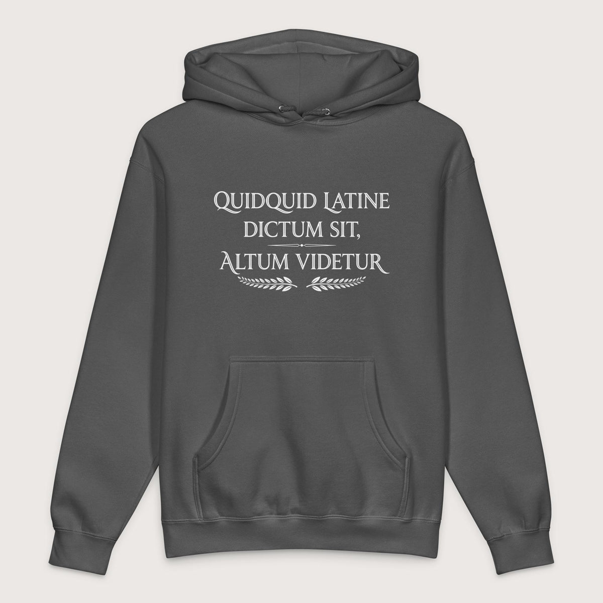 Charcoal Solid Whatever Is Said in Latin Seems Deep - Premium Hoodie - history buff gift by HistoHead