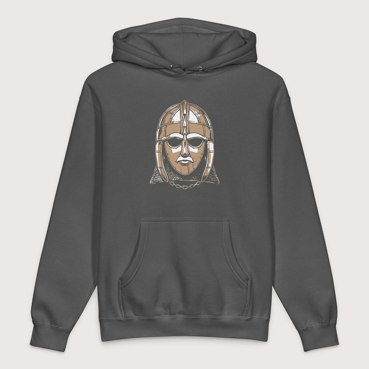 Charcoal Solid Sutton Hoo Helmet - Premium Hoodie - history buff gift by HistoHead