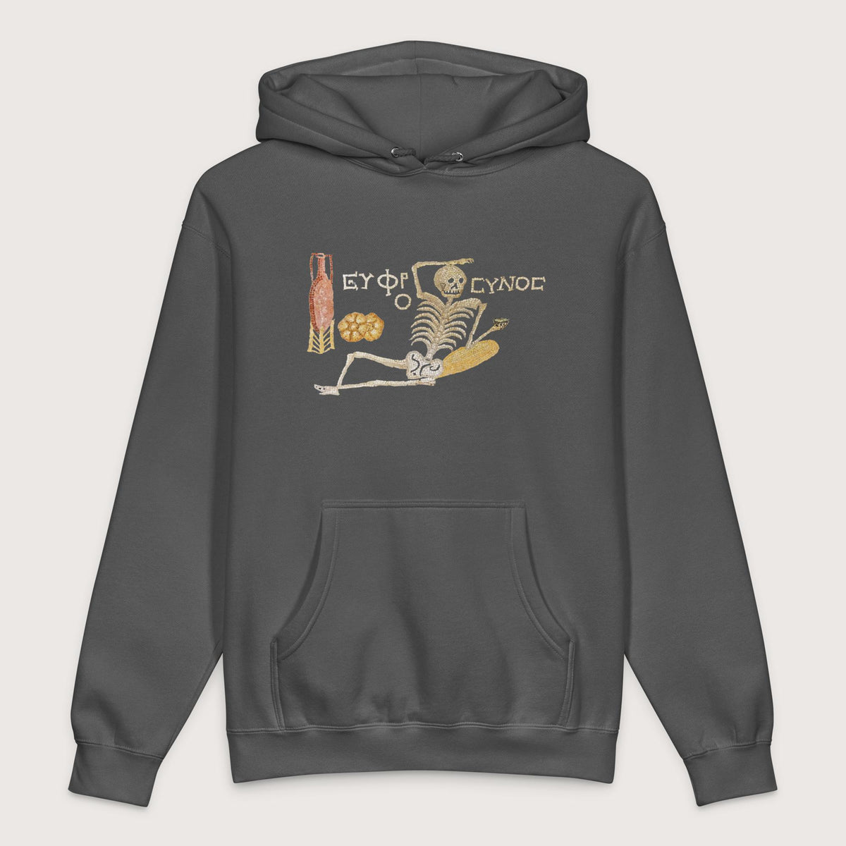 Charcoal Solid Skeleton Mosaic - Premium Hoodie - history buff gift by HistoHead