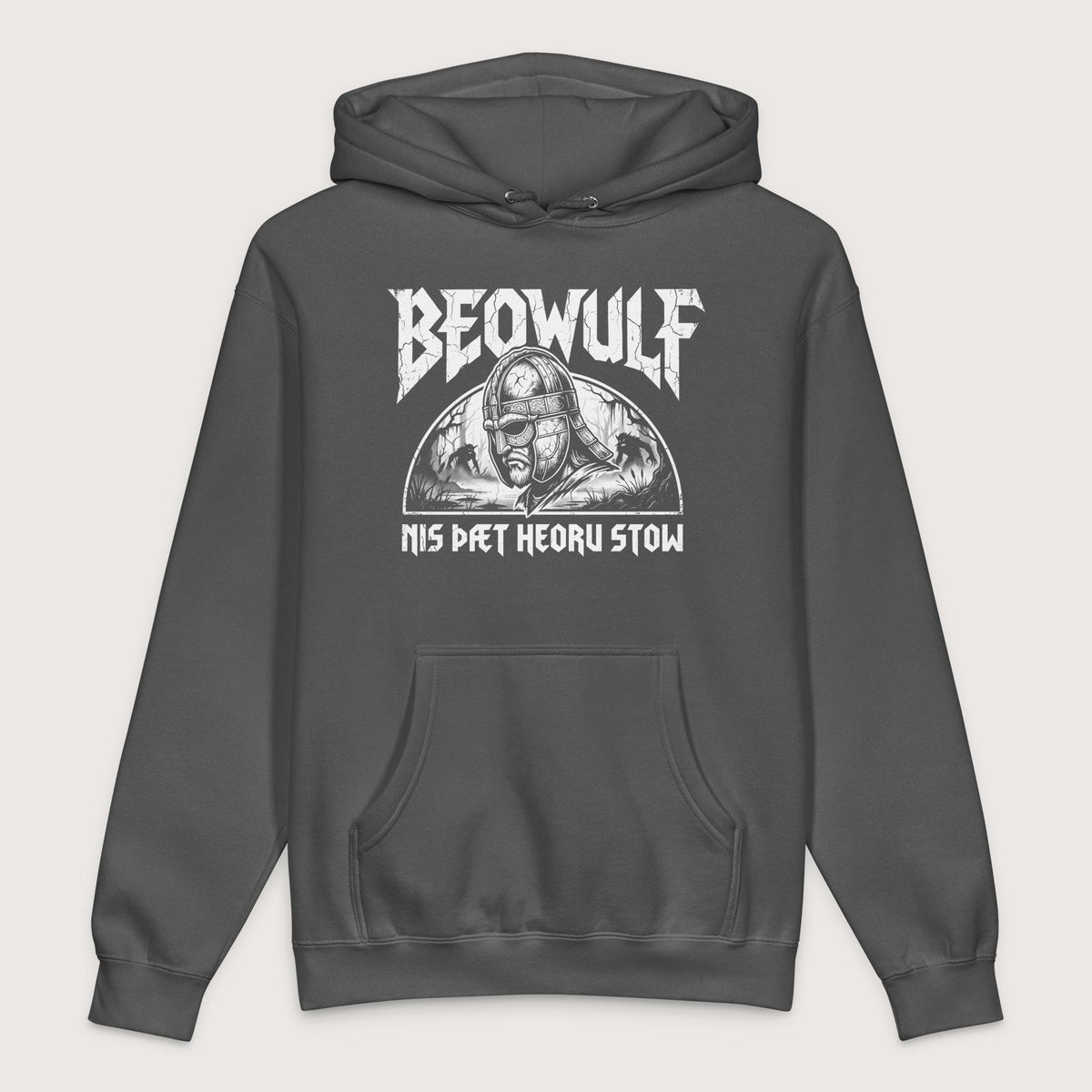 Charcoal Solid Beowulf That Is No Pleasant Place Old English - Premium Hoodie - history buff gift by HistoHead